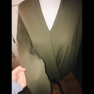 Olive green long sleeve top
